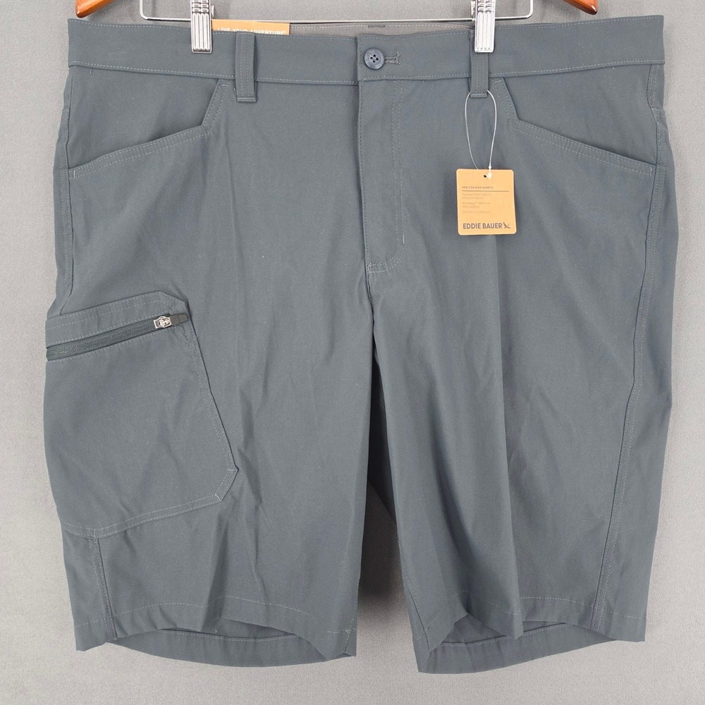 Eddie Bauer Men Rainier Shorts Gray 40 11 Inseam Active Stretch Hiking UPF 50+